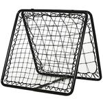 HOMCOM Angle Adjustable Double Sided Rebounder Net Training Aid Target Soccer Goal Kickback For Football, Baseball, Basketball - 75L x 75W cm