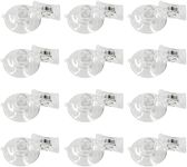 LJY 12 Pieces 45mm Suction Cup Clip Advertising Pop Display Business Cards Holder Stand Clear Clamps for Fridge Shower Aquarium