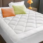 Bamboo Mattress Topper Queen Size, Cooling Mattress Pad Quilted with 600GSM Down Alternative Fill and Featuring Up to 20" Deep Pocket, Luxurious Bed Topper for Optimal Comfort (Queen, 60" x 80")