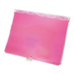 Wilson Jones View-Tab Transparent Dividers, 5-Tab Set, Pink Poly Tabs (W61005)