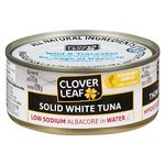 Clover Leaf Solid White Tuna Low Sodium Albacore In Water - 170g, 24 Count - Canned Tuna - Excellent Source Of Protein - 16g Of Protein Per 55g Serving Drained - 100% Wild-Caught and Traceable Tuna