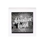 UMICAL 6x6 Inch Adventure Fund White Shadow Box Frame Wood Fund Savings Bank Money Box Frame Travel Fund Box with World Map Background