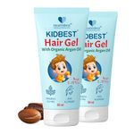 HealthBest Kids Hair Styling Gel for Boys – 50ml (Pack of 2) with Organic Argan Oil, Aloe Vera, Keratin & Moringa Oil | Safe Daily Styling Gel with Light Hold | Alcohol-Free | Tear, Paraben, SLS free