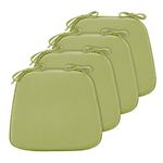 NZORD Chair Cushions for Dining Chairs 4 Pack - 17"x15"x1.5" Kitchen Chair Cushions - Dining Chair Pads with Ties, Lemon Green