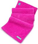 FACESOFT Eco Friendly Gym Towel for Working Out - Soft and Absorbent Cotton Exercise Towel - No Synthetic Microfibers or Plastics - Sweat Towel for Gym, Fitness, Sports, Yoga - Pink - 1 Pc