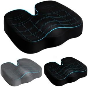 STARRY EUCALYPT Seat Cushion Memory Foam for Most Chair & Seats, Ergonomic Sitting Pillow Pad for Desk Office Chair Car Driving, Seat Support for Back Tailbone & Coccyx Pain Relief (Black)