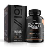 Omega 3-6-9 Fish Oil 2400mg - 120 softgels - Wild-Caught Fish with Flax Oil & Borage Oil - No Additives (60 Day Supply) by Alpha01