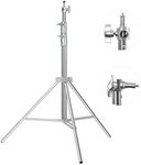 Heavy Duty Light Stand Photography: Stainless Steel - Takerers 9.2ft/110inch Adjustable Tripod stands with Spring Cushioned, 1/4" to 3/8" Universal Screw, Carry Bag for Softbox, Strobe(Max Load: 22lb)