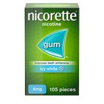 Nicorette Icy White 4mg Gum Nicotine 105 Pieces (Stop Smoking Aid)