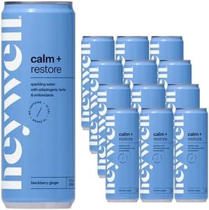 heywell Calm Adaptogenic Sparkling Water, Blackberry Ginger (12 Pack)