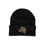 Bang Tidy Clothing Carp Fishing Gifts for Men - Beanie Hat Knit Cap Fisherman Gift with Embroidered Fish - Black