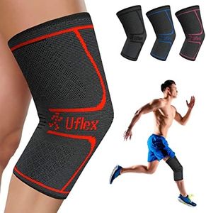 UFlex Athletics Knee Compression Sleeve Support for Running, Jogging, Sports - Brace for Joint Pain Relief, Arthritis and Injury Recovery - Single Wrap (X-Large)
