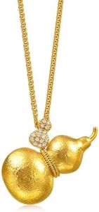 CHOW SANG SANG 999.9 24K Gold Cultural Blessings Auspicious Double Gourd WULU Diamond Necklace for Women 47cm 95834N