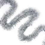 Allgala 50 Feet Christmas Foil Tinsel Garland Decoration for Holiday Tree Walll Rail Home Office Event-Silver-XG93204