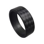 Men's or Women's 100% Carbon Fiber Twill Ring -Matte or Gloss Finish - Handcrafted -Lightweight - Black Band - Custom Band widths