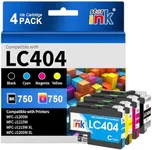 Compatible LC404 Ink Cartridges for Brother Printer Replacement for LC404 LC404 XL Ink Cartridge Compatible with Brother MFC-J1205W Ink Cartridges MFC-J1215W MFC J1205W J1215W Printer (4Pack)