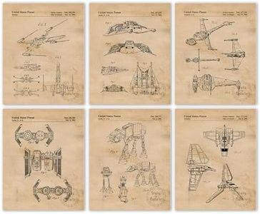 Vintage Star Vessels Vehicles Patent Prints, 6 (8x10) Unframed Photos, Wall Art Decor Gifts for Home Office NASA Creator Gears Garage Man Cave Gaming Student Teacher Comic-Con Sci-Fi Wars Movies Fans