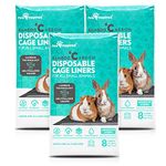 Paw Inspired Disposable Guinea Pig Cage Liners | Bamboo Charcoal Odor Controlling | Super Absorbent Liners Pee Pads for Ferrets, Rabbits, Hamsters, and Small Animals (28" x 17" (C&C 2 x 1), 24 Count)