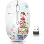 Wireless Mouse with Nano Receiver for PC, Laptop, Notebook, Computer, MacBook, Less Noise, Portable Mobile Optical Mice.(Girl)