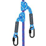 Besthouse Poseidon Series Sewn Prusik Loops Rope with Carabiner, Safety, 49.8cm, Diameter0.99cm, 2 Pack, Blue