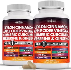 Ceylon Cinnamon 3000mg Turmeric 3000mg Apple Cider Vinegar 3000mg Ginseng 2000mg Aloe Vera 2000mg Berberine 1200mg Plus Banaba, Ginger Root - 120 Count