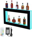 GarveeHome LED Lighted Liquor Bottle Display, 2 Tier 48-Inch LED Bar Display Rack with Remote & App Control, 16 Colors, 4 Modes, 1-8 H Timing, Acrylic Lighting Shelf for Home/Commercial Bars