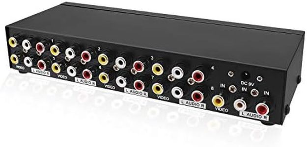 QiCheng & LYS 1 Entrada 8 Salidas 3 RCA AV Audio Video Splitter Amplificador para Caja de Cable DVD DVR Analog TV Splitter Compuesto AV Video Audio Interruptor (1 a 8)