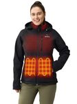 ORORO Women's Heated Jacket with Heated Collar, 4 Heat Zones Heated Coat with USB C Battery (Black,L)