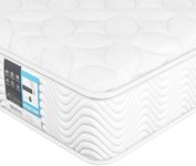 Yaheetech Single Mattress 3ft Pocket Sprung and Memory Foam Mattress, Medium Firm, White 90x190x20cm