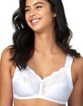 Wonderbra Womens Full Support Cushioned Strap Wireless Bra, White, 38DD US