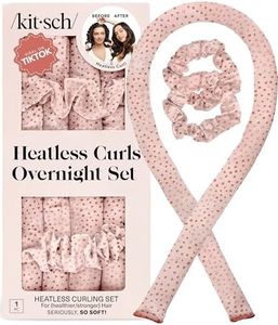 Kitsch Satin Heatless Overnight Curling Set - Soft Hair Curlers, Headband Rod for No-Heat Curls