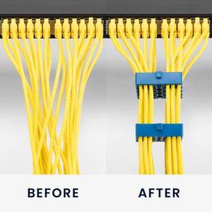 kwmobile Cable Comb Organisers Set of 2 – Blue Wire Management Clips with Screws