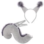 XEPST Animal Squirrel Costume Set, Squirrel Ears and Tail Set with Squirrel Headband Squirrel Tail for Animal Costume Cosplay Birthday Party Accessories Halloween Fancy Dress Party Supplies,C