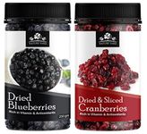 NATURE YARD Blueberry & Sliced Cranberry dry fruit - 500gm - Organic berries ( Vegan & Gluten Free snacks ) (250gm * 2)