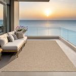 the carpet Kansas - robust indoor and outdoor carpet in natural jute look, weatherproof, suitable for patio and garden, approx. 120 x 170 cm