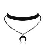 HEXALOVA Gothic Choker, Choker Necklace for Women, Black Velvet Choker, Layered Necklace, Goth Jewelry for Women, Velvet, No Gemstone