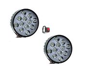 A2D B.B 12 LED 24 Watts High Power Diamond Cut Reflector Glass Cree LED 6000K Bike LED Fog Light Set of 2 with Switch for Hero HF Deluxe Eco