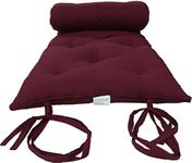 Burgundy Twin Size Traditional Japanese Floor Futon Mattresses, Foldable Cushion Mats, Yoga, Meditaion 39" Wide X 80" Long