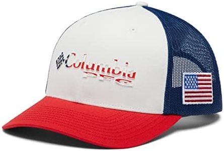 Columbia Women's PFG Logo Mesh Ball Cap-High Crown, Red Spark, Us Flag, One Size