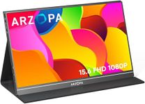 ARZOPA Portable Monitor, 15.6'' 1080P FHD Laptop Monitor USB C HDMI Computer Display HDR Eye Care External Screen w/Smart Cover for PC Mac Phone Xbox Switch PS5 - S1 Table