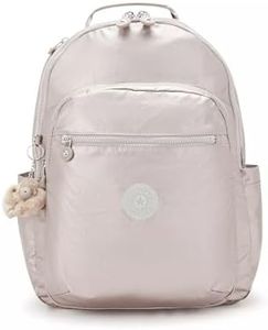 Kipling Women's Seoul 15" Laptop Backpack, Durable, Roomy with Padded Shoulder Straps, School Bag, Metallic Glow, Large