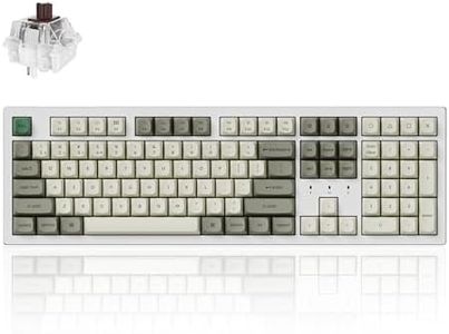 Keychron K10 Max QMK Custom Wireless Mechanical Keyboard, Full Size Hot-Swappable Bluetooth/2.4 GHz/Wired with RGB Backlight, PBT Keycap for Mac Windows Linux - White (Keychron Super Brown)