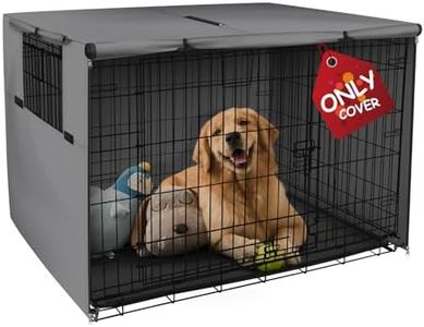 Explore Land 48 inches Dog Crate Cover - Heavy Duty Polyester Pet Kennel Cover Universal Fit for Wire Dog Crate (Gray)