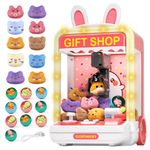 Claw Machine for Kids, Mini Candy Vending Grabber, Vending Machine Toys for Girls and Boys, Kids Party Games, Electronic Arcade Game Indoor Toy for Home Party Birthday Gifts & 20 Mini Plush Toys