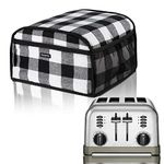 BAGSPRITE Toaster Cover 4 Slice Wide Slot, Toaster Oven Cover Compatible with Cuisinart, 4 Slice Bread Cover, Toaster Dust Covers with Zipper Pockets (Cover Only)