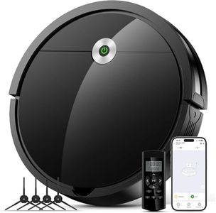 Robot Aspirapolvere,2800Pa Aspirapolvere Robot Potente,Autonomia 140 Min,4 Modalità di Pulizia,Ideale per Peli di animali,Capelli,Pavimenti,Pulizia della casa,Controllo WiFi/App/Telecomando,Nero
