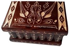 New big puzzle box magic secret box tricky wooden case jewelry box with hidden key storage for money home decor brain teaser treasure (Brown)