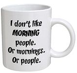 Funny Mug - I don't like morning people. Or mornings. Or people - 11 OZ Coffee Mugs - Funny Inspirational and sarcasm - By A Mug To Keep TM