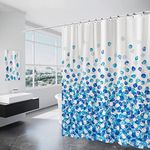 DUFU Shower Curtain for Bath Tub and Shower Stall, Shower Curtains Waterproof Resistant, Washable Polyester 180x200 cm Bath Curtains with Rustproof Hooks, White Orchid