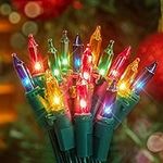 Hopolon Mini Christmas Lights, 2 Pack 23ft 100L String Lights, 120V UL Plug Extendable Xmas Tree Lights for Christmas, Patio, Home, Party, Holiday, Garden, Indoor/Outdoor Decor(2pcs Multicolor)